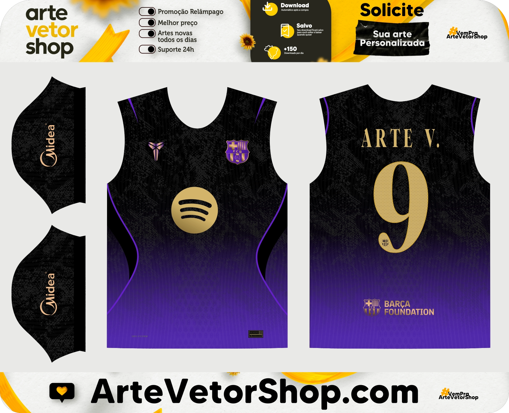 Arte Vetor Camisa Barcelona Reserva Mamba 2026-27