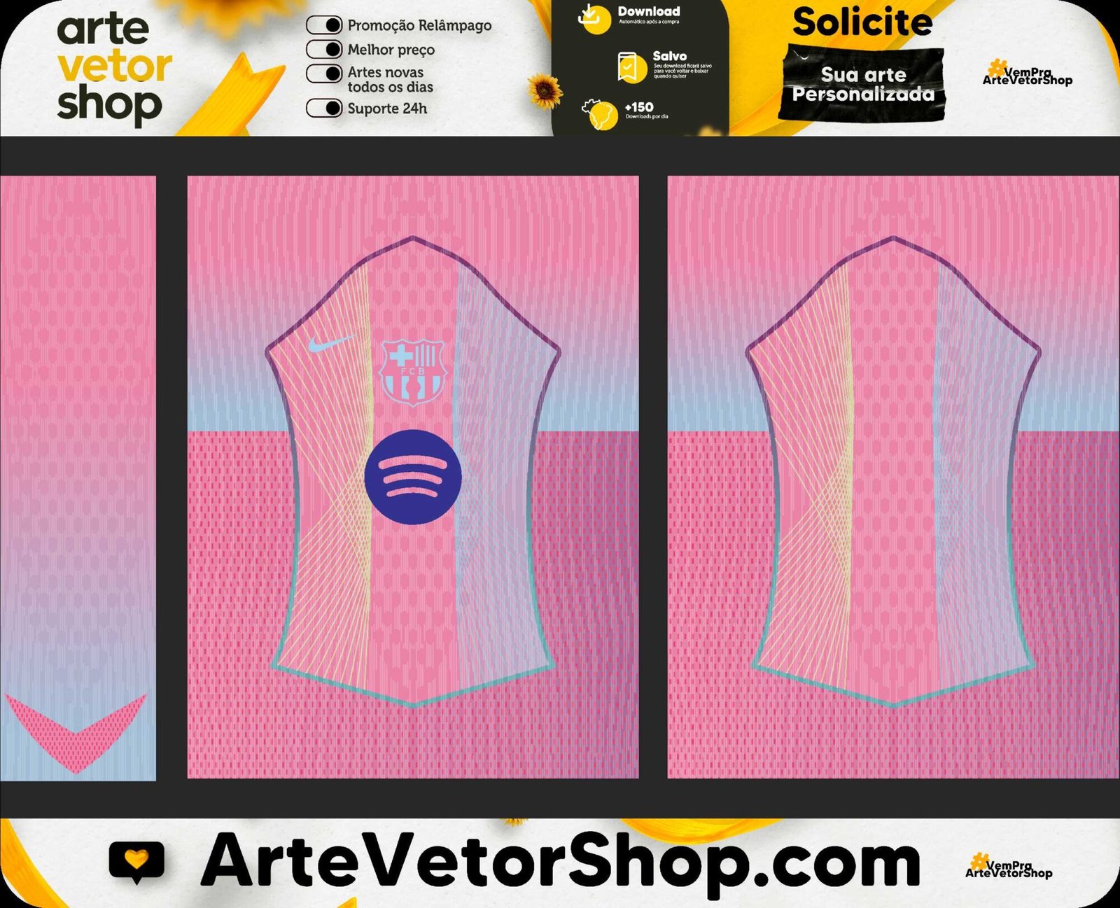 Arte Vetor FC Barcelona Concept Pink