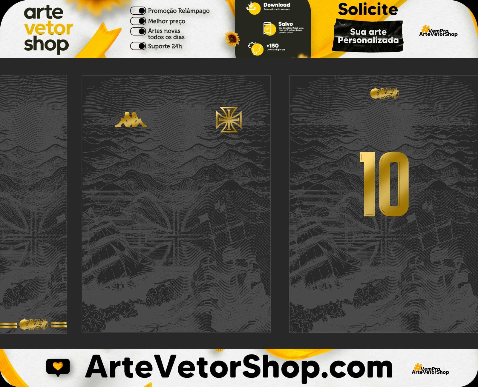 Arte Vetor Camisa Vasco da Gama Navegador Hyze Concept