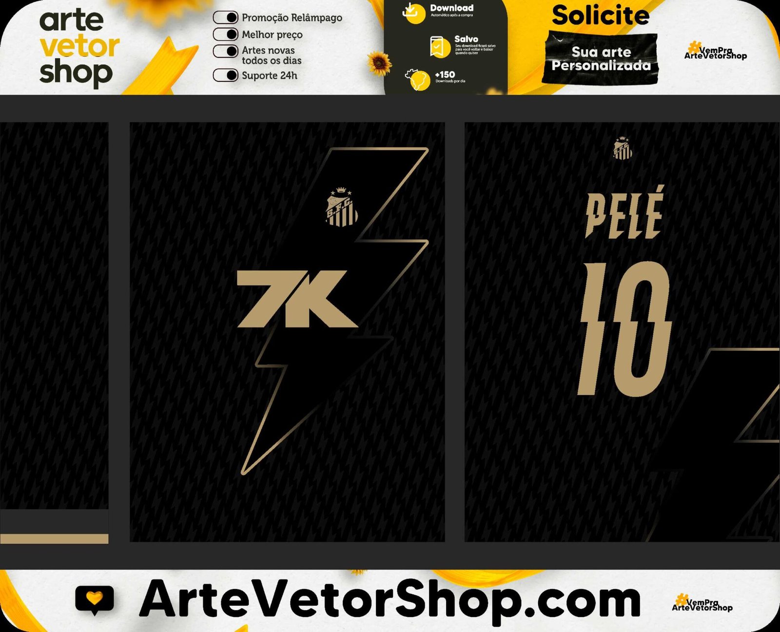 Arte Camisa Santos FC Fabrica de Raios Hyze Concept