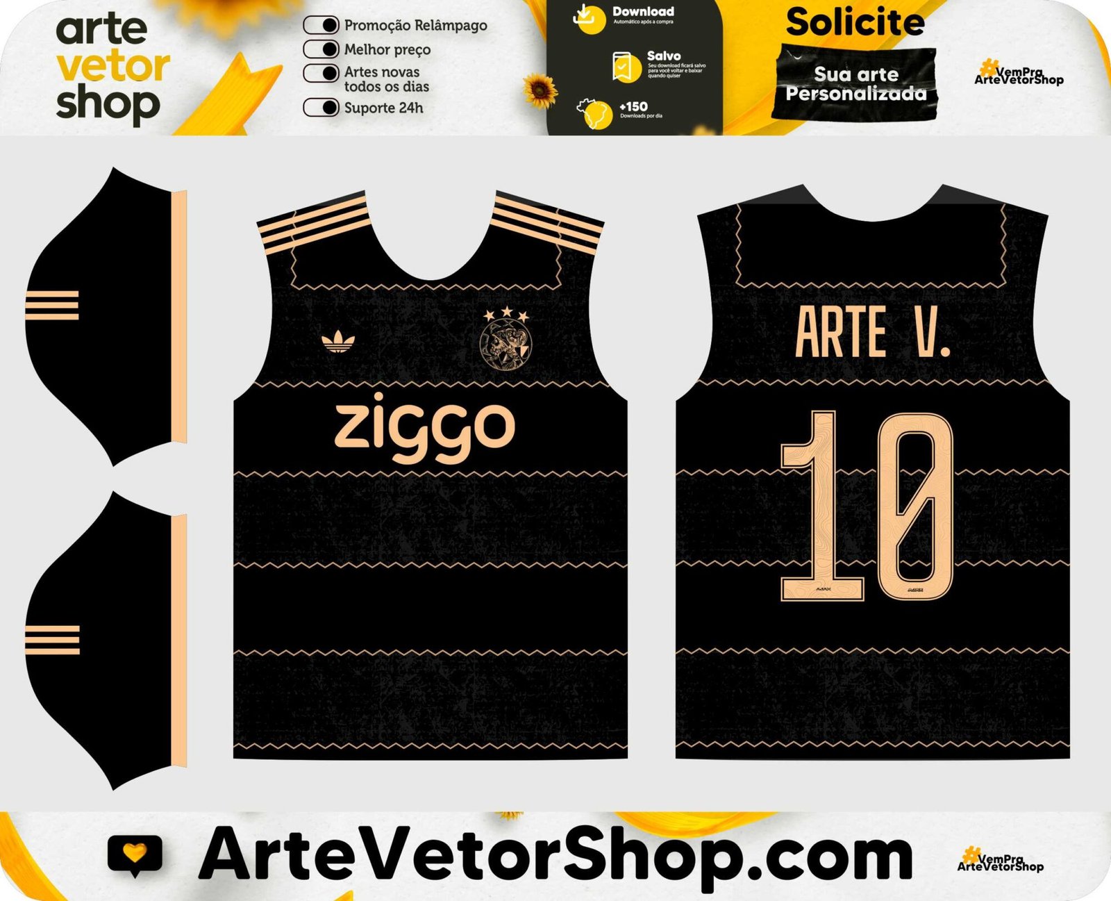 Arte Vetor Reserva Camisa Ajax 2026-27