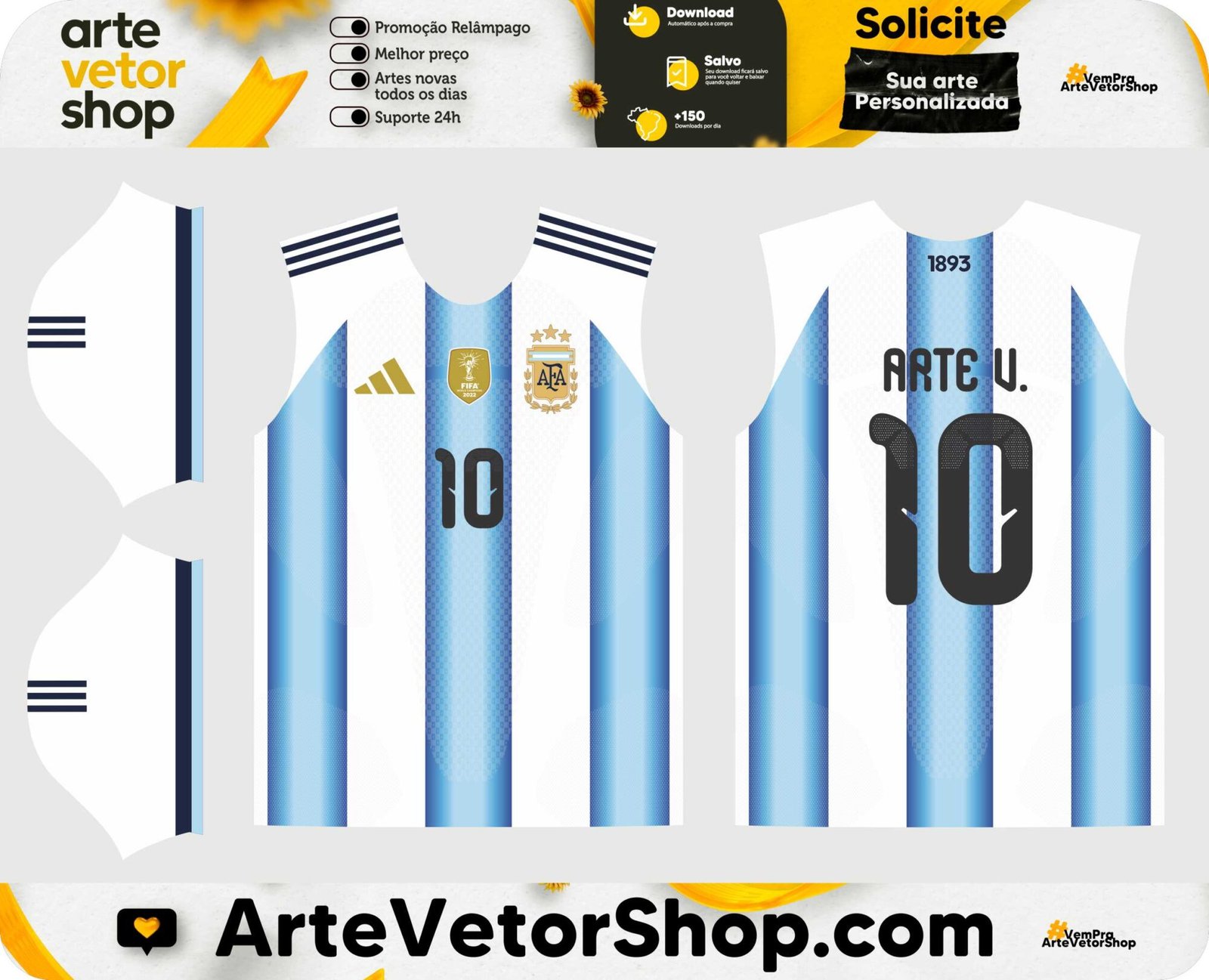 Arte Vetor Seleção Argentina Titular 26