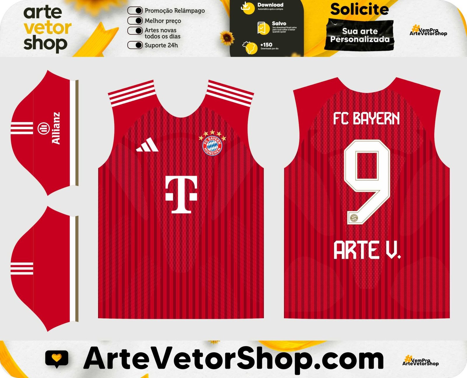 Arte Vetor Camisa Titular FC Bayern Munchen 2026-27
