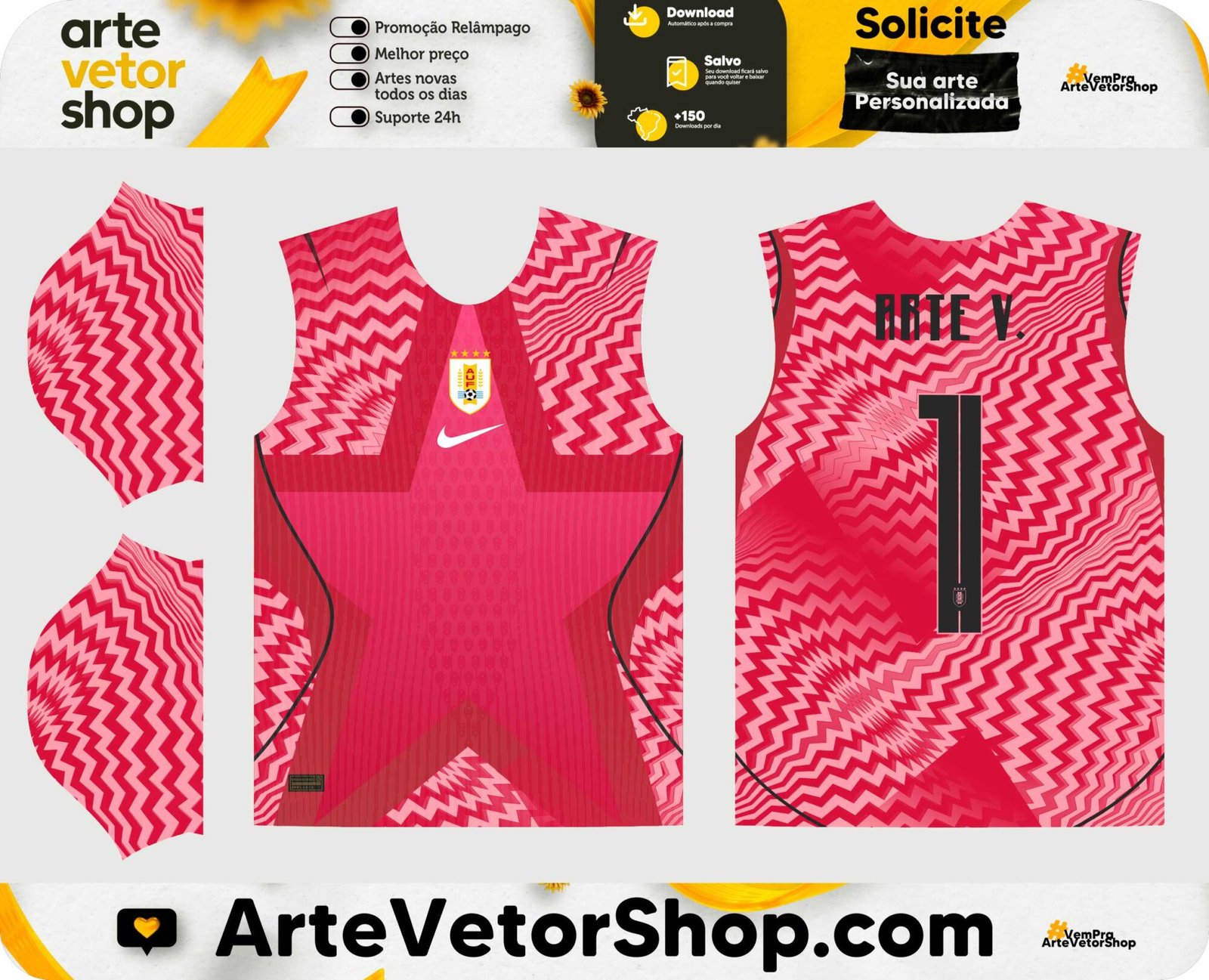 Arte Vetor Camisa Goleiro Uruguai 2026-27
