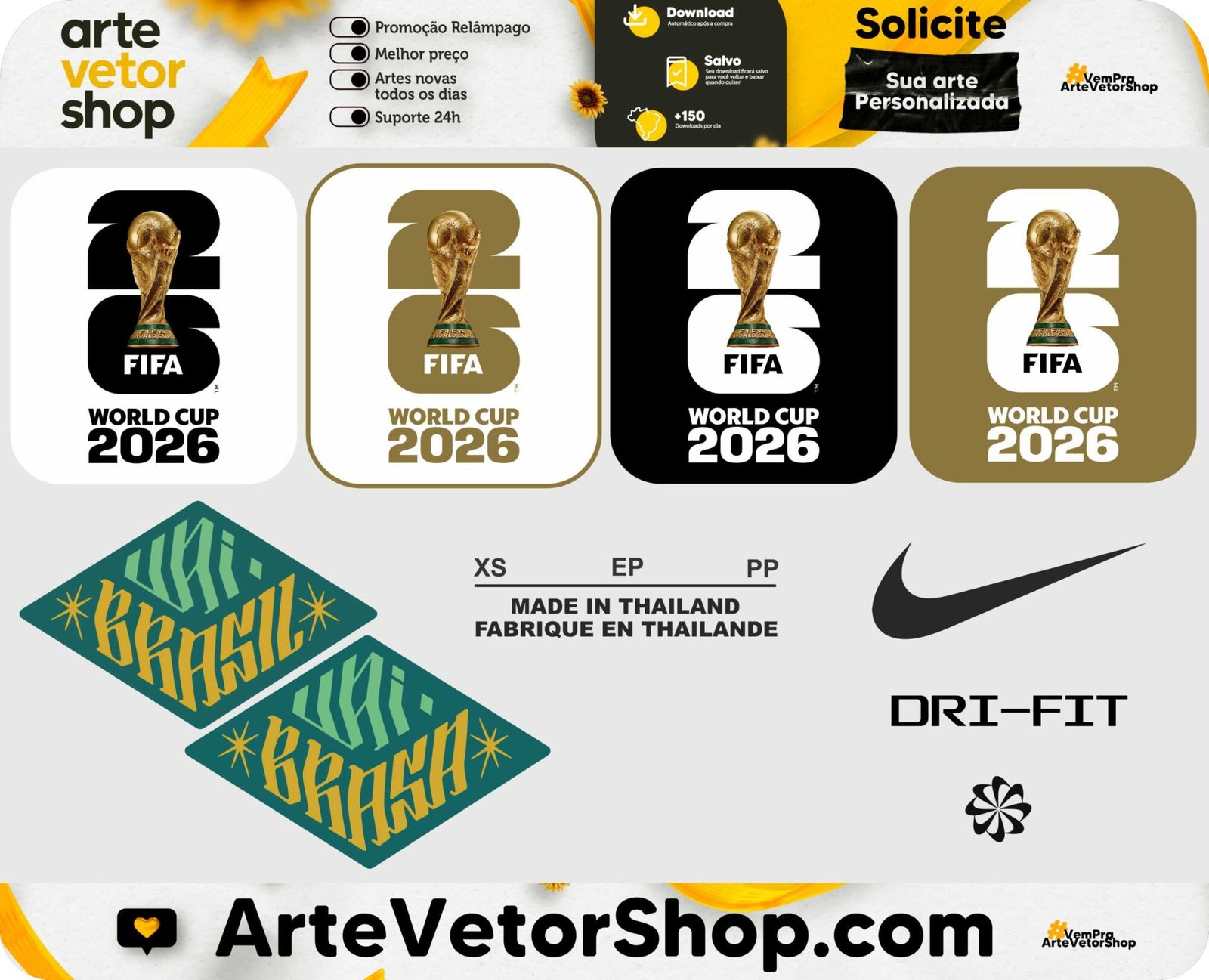 Patch Copa do Mundo Vai Brasil Vai Brasa Tamanhos Camisa Brasil