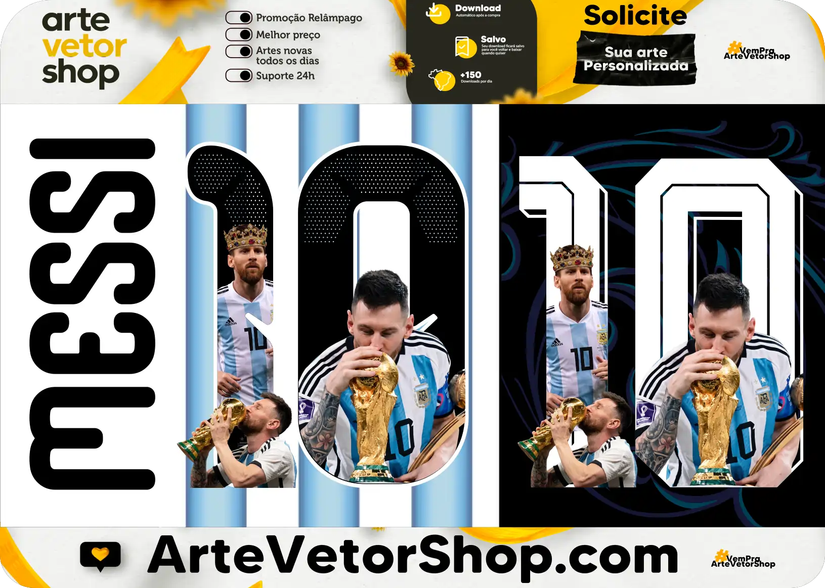 Fonte Personalizada Argentina Messi Rei 2026-2027
