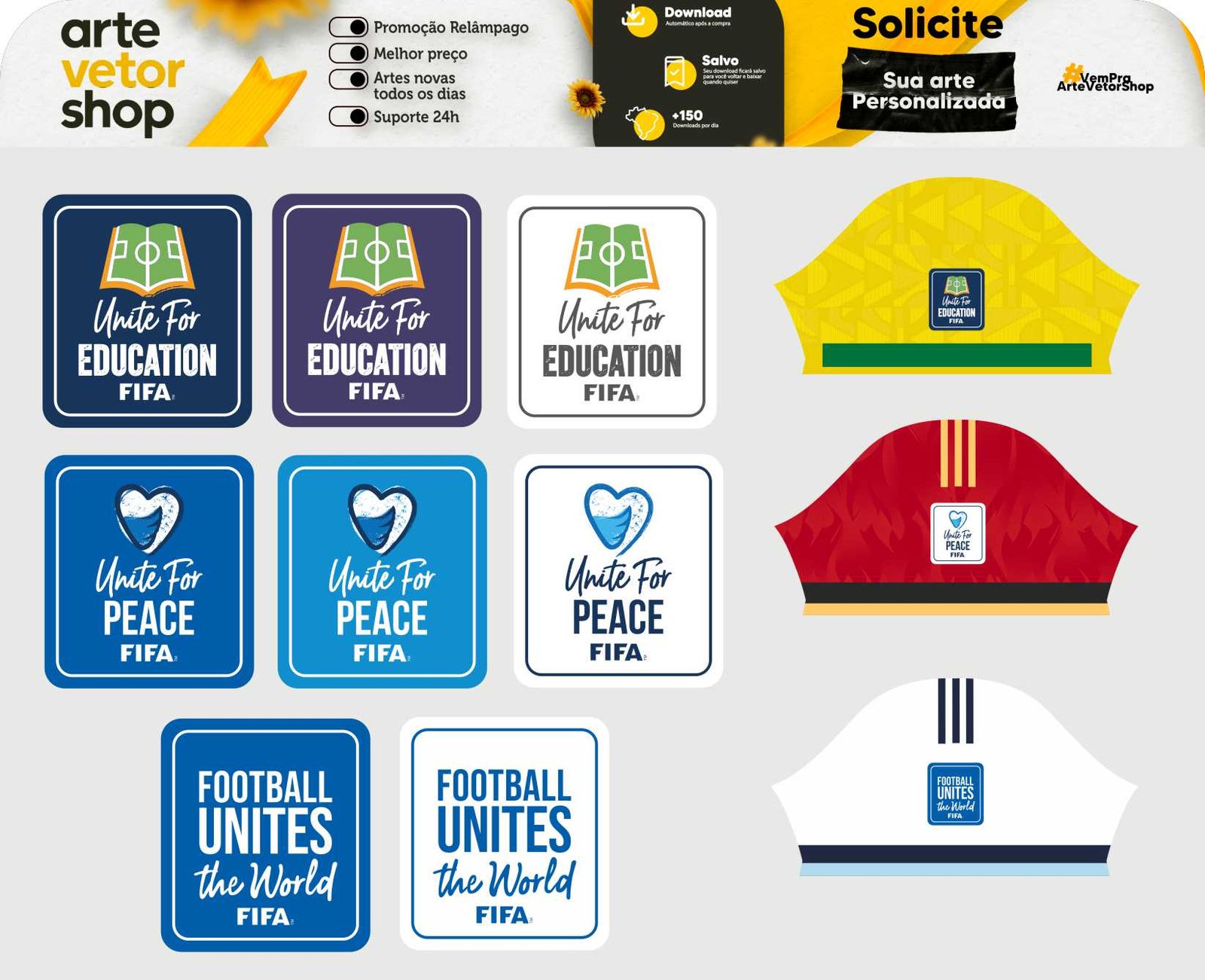 Patches Copa do Mundo - Football UNITES the World - Unites for PEACE FIFA