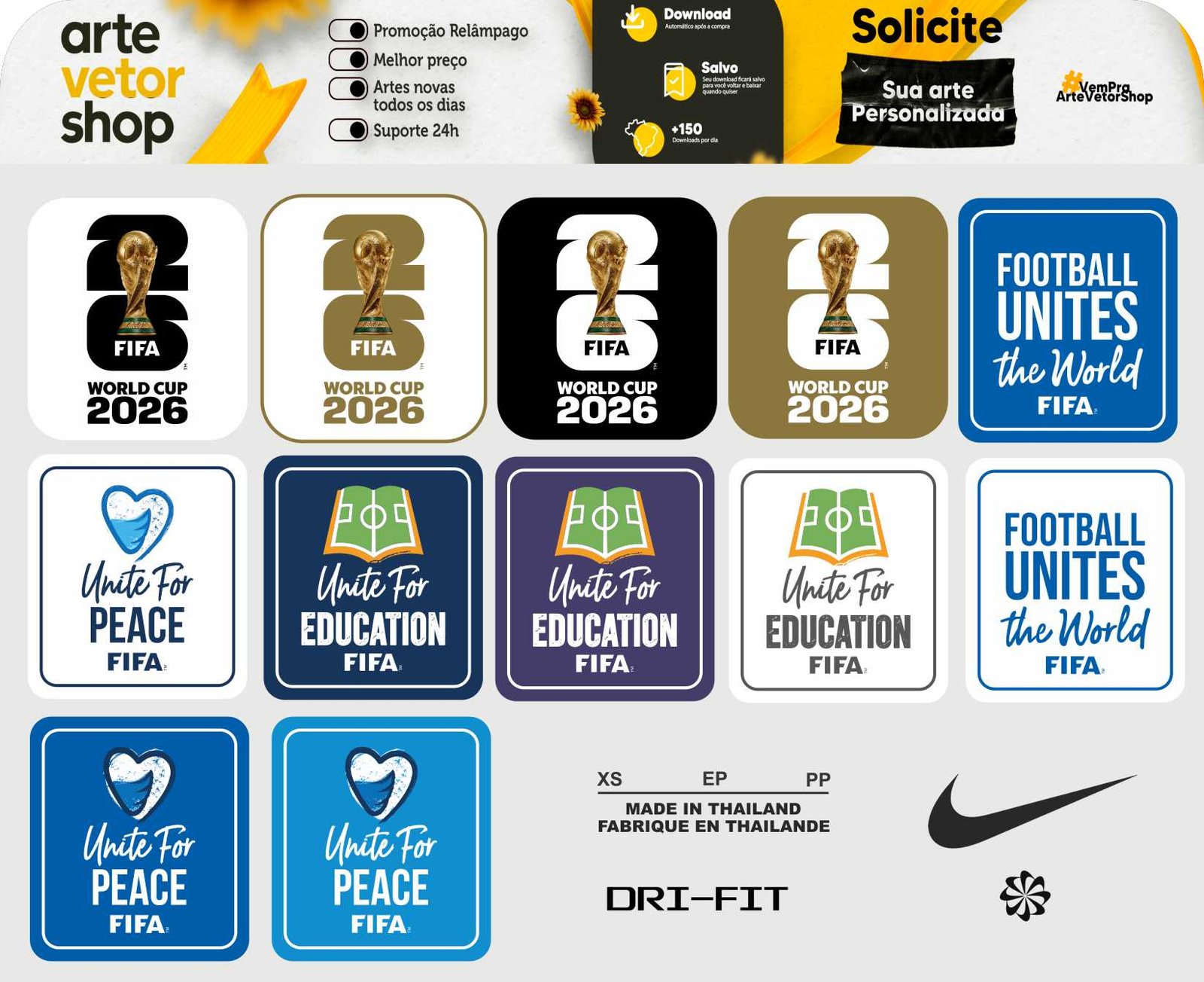 Todos os Patches Copa do Mundo Fifa + Bonus Nike