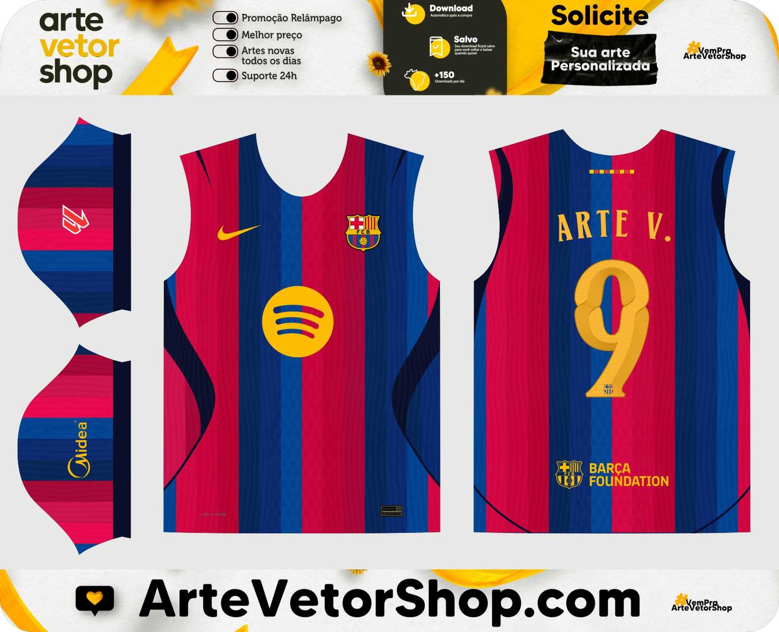 Arte Vetor Camisa Barcelona 2026-27 + Fonte