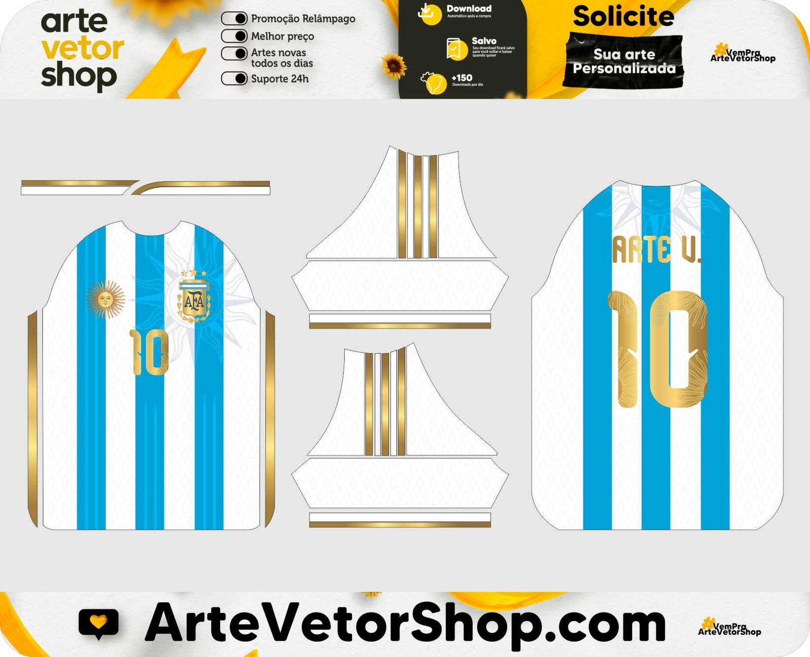 Arte Vetor Camisa Argentina 2026-27 Sol de Mayo Concept Hyze