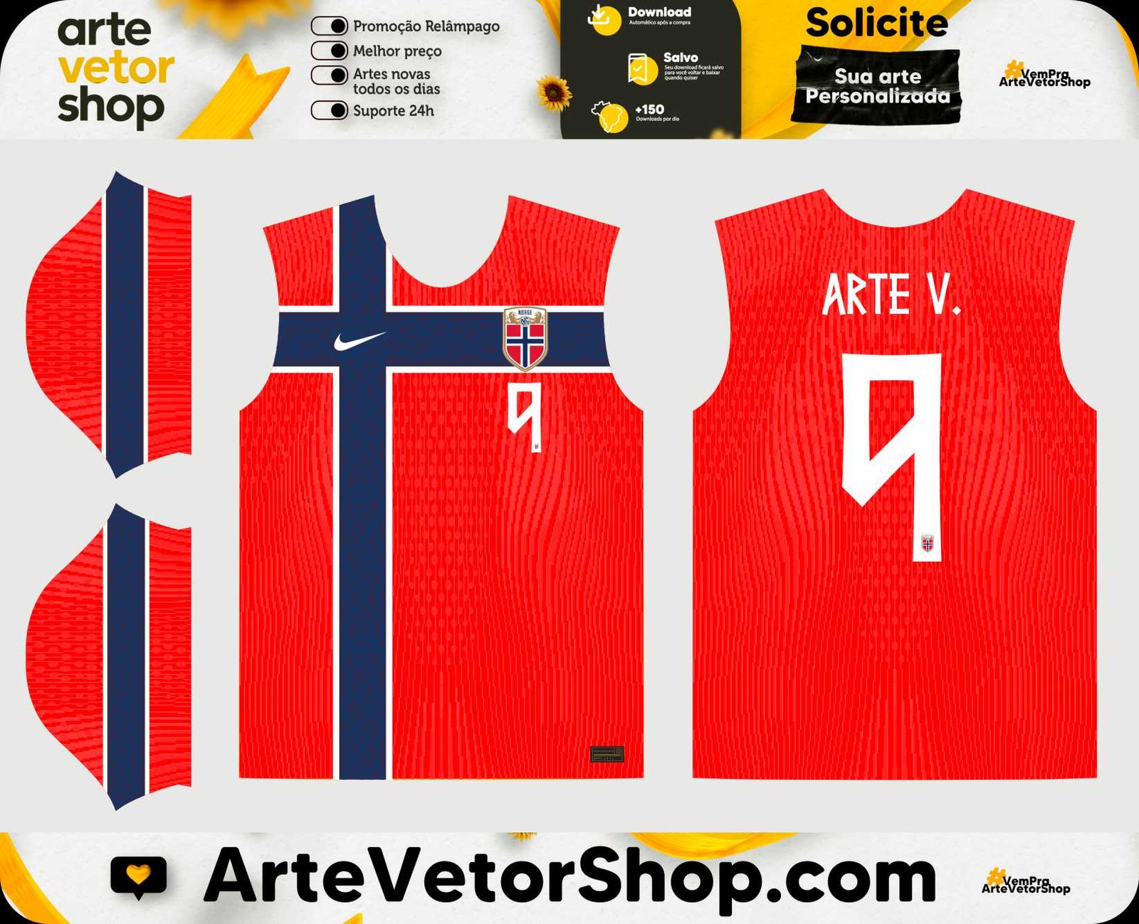 Arte Vetor Camisa Noruega Titular 2026-27
