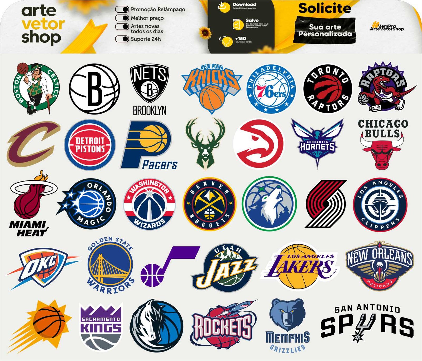 Principais Logos da NBA Vetor, PNG, SVG