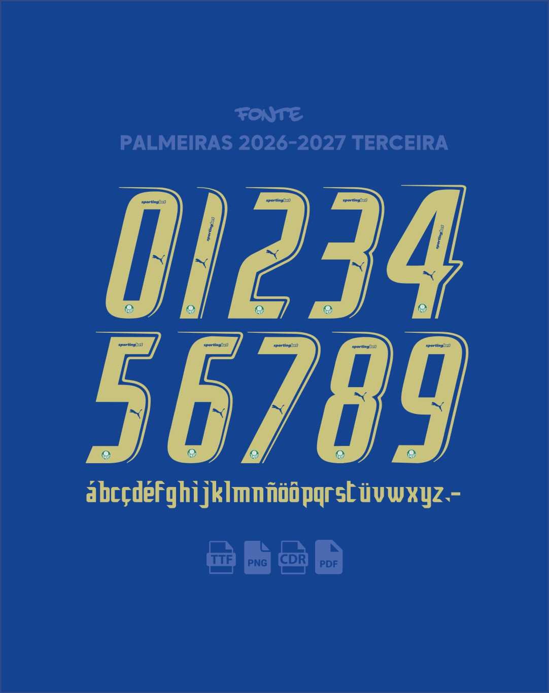 Fonte Palmeiras 2026-27 Número Terceira Camisa - Imagem 3