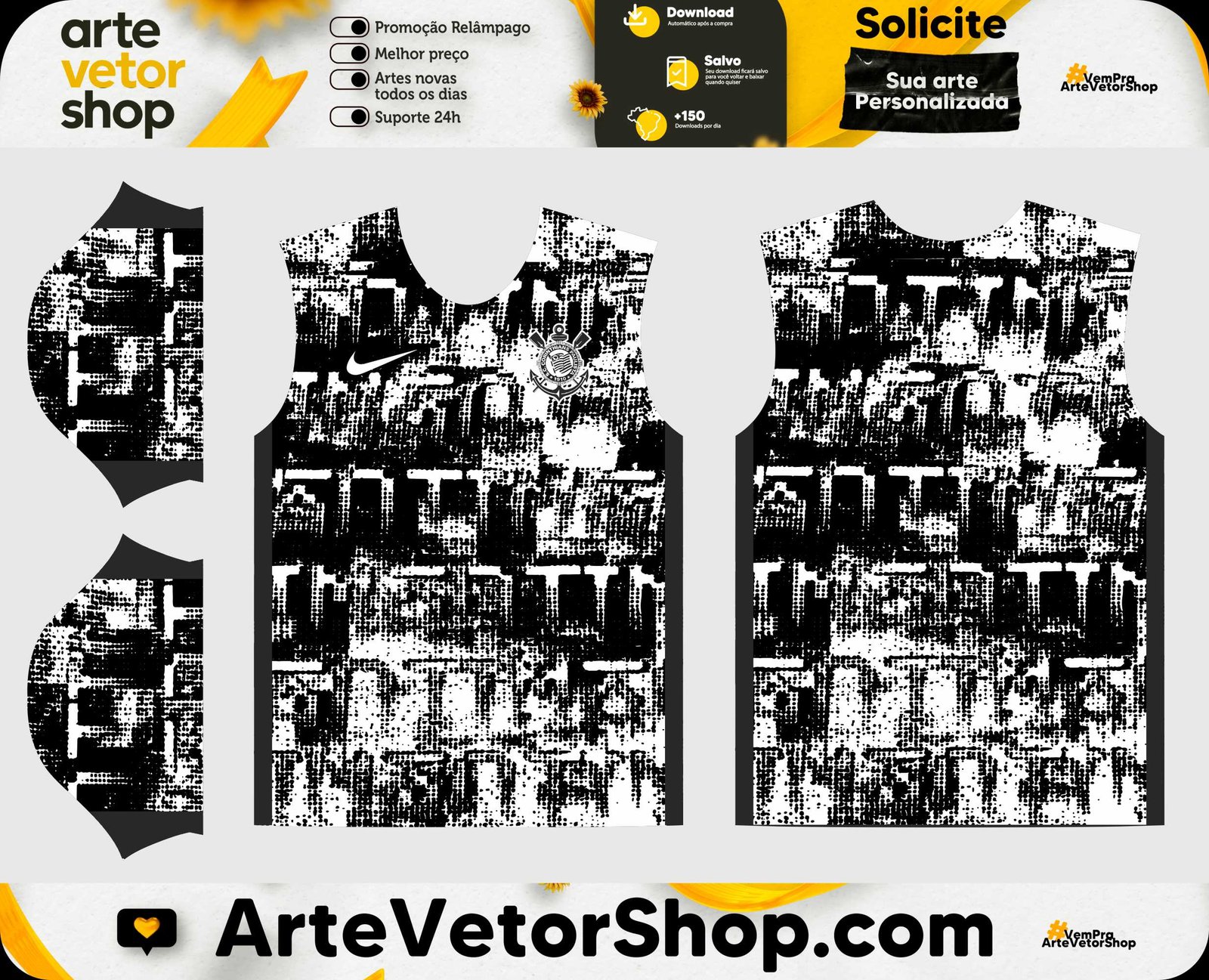 Arte Vetor Camisa Pré Jogo Corinthians 2026-27