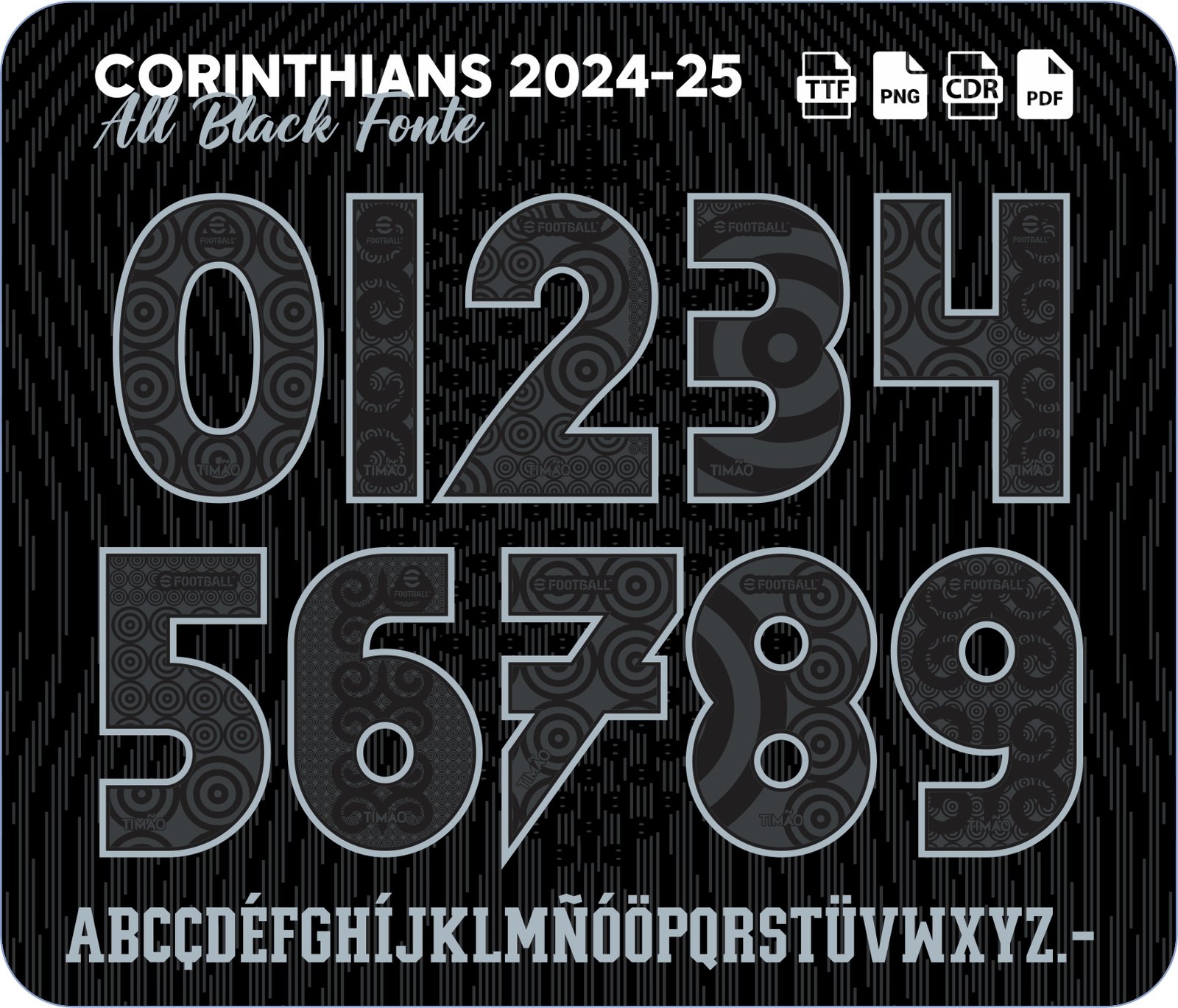 Fonte Reserva Corinthians All Black 2024-25