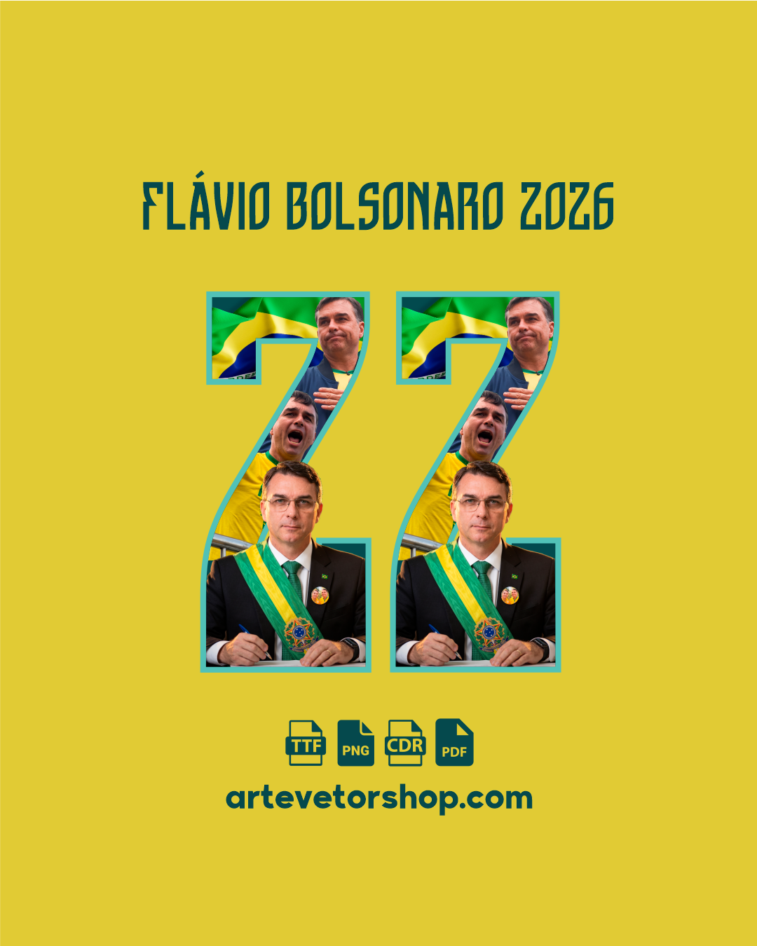 Fonte Personalizada Presidente Flávio Bolsonaro - Eleições 2026 - Imagem 3