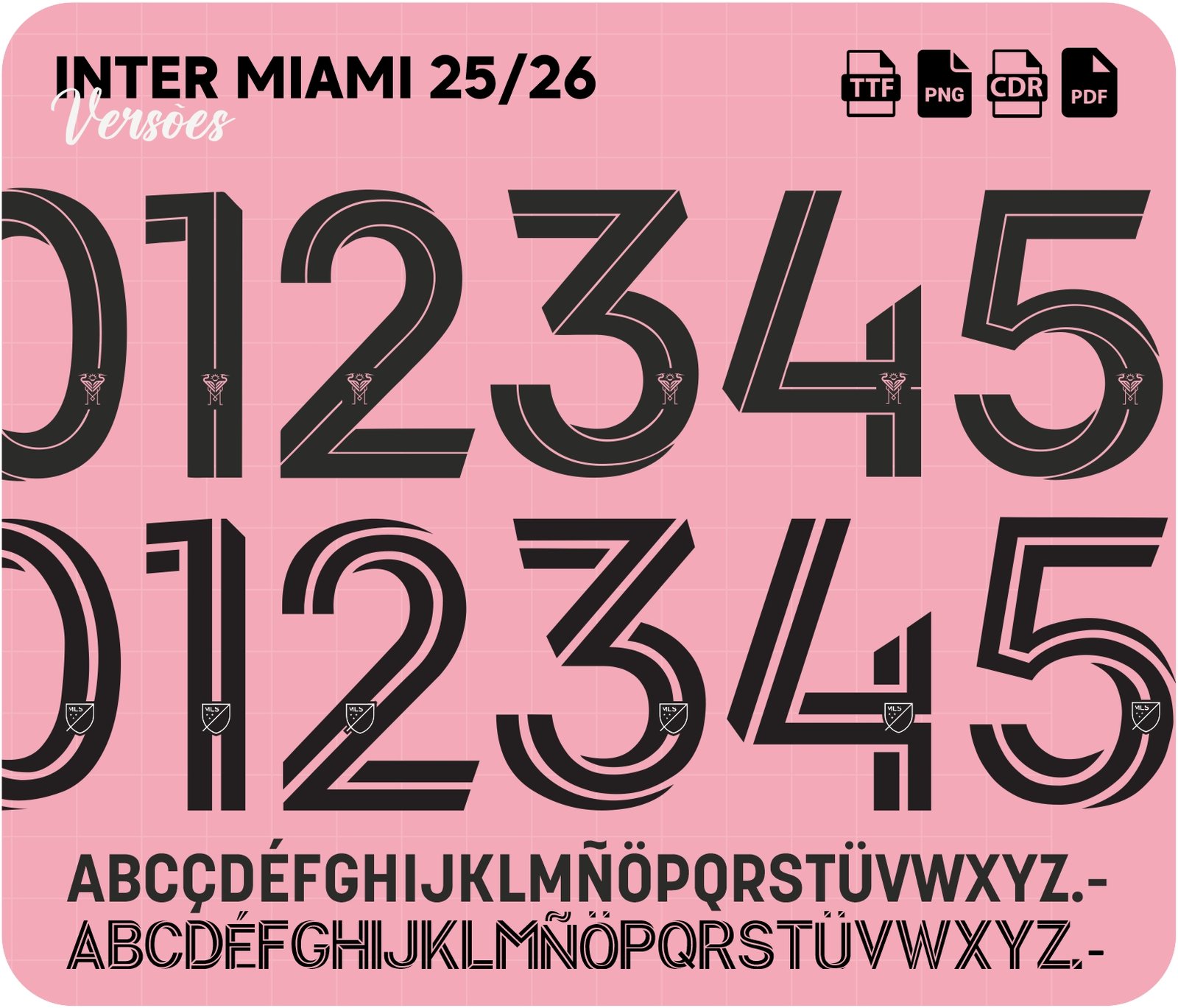Fonte Inter Miami Titular MLS 2025-26 Versões