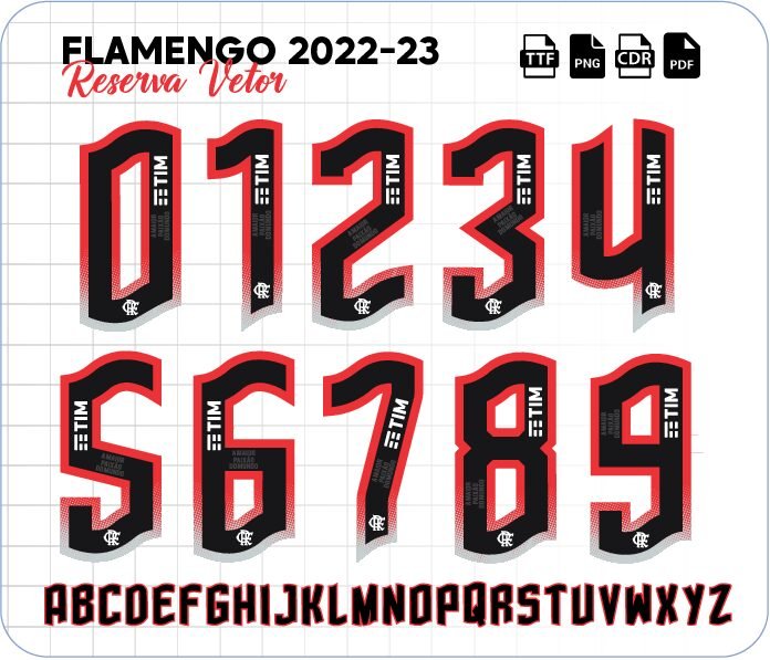 Fonte Flamengo 2022/23 Reserva Vetor