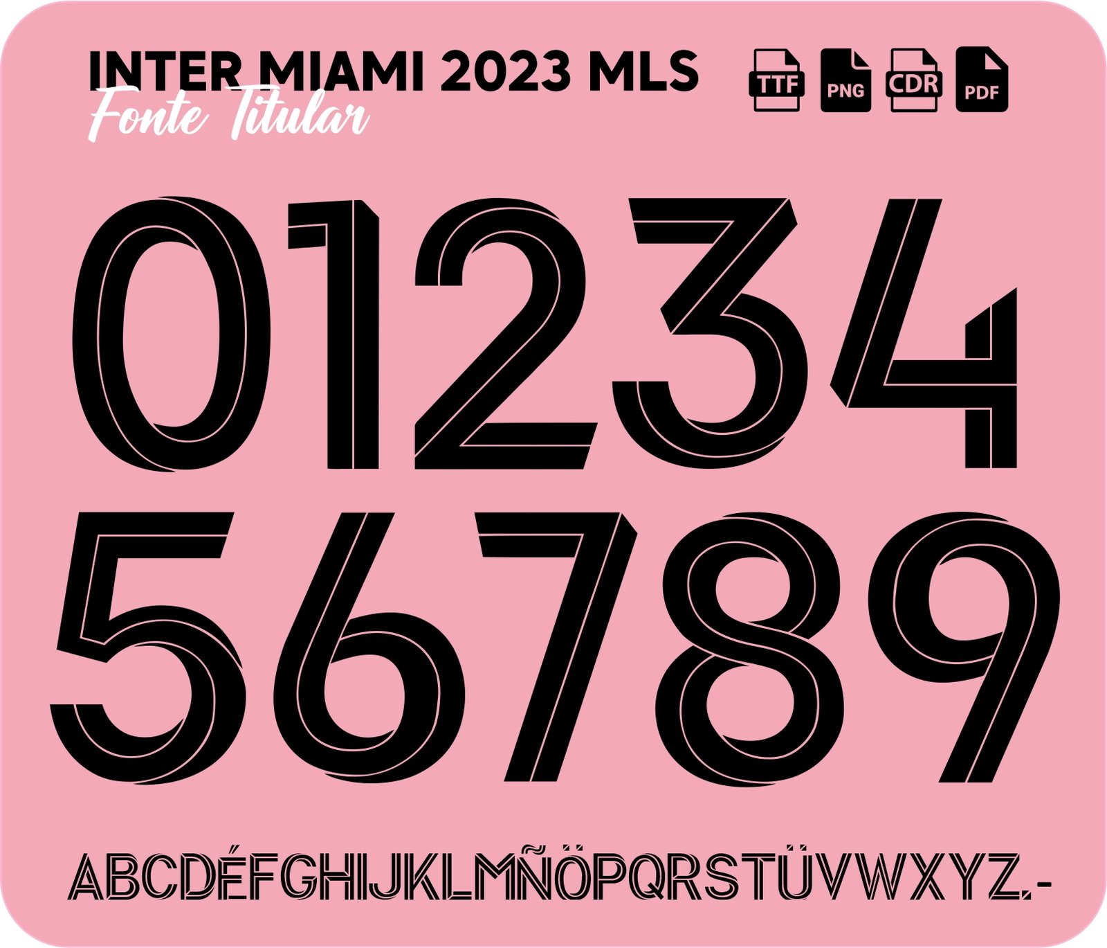 Fonte Inter Miami Titular 2023 MLS Vetor