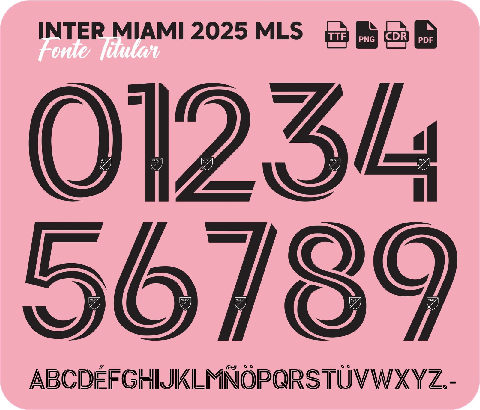 Fonte Inter Miami Titular MLS 2025-26 Vetor