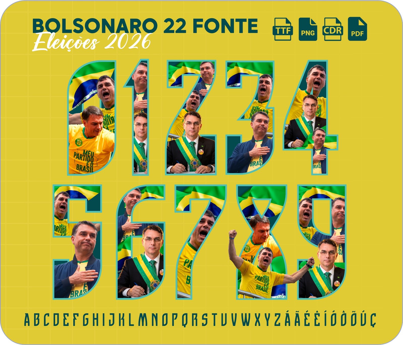 Fonte Personalizada Presidente Flávio Bolsonaro - Eleições 2026