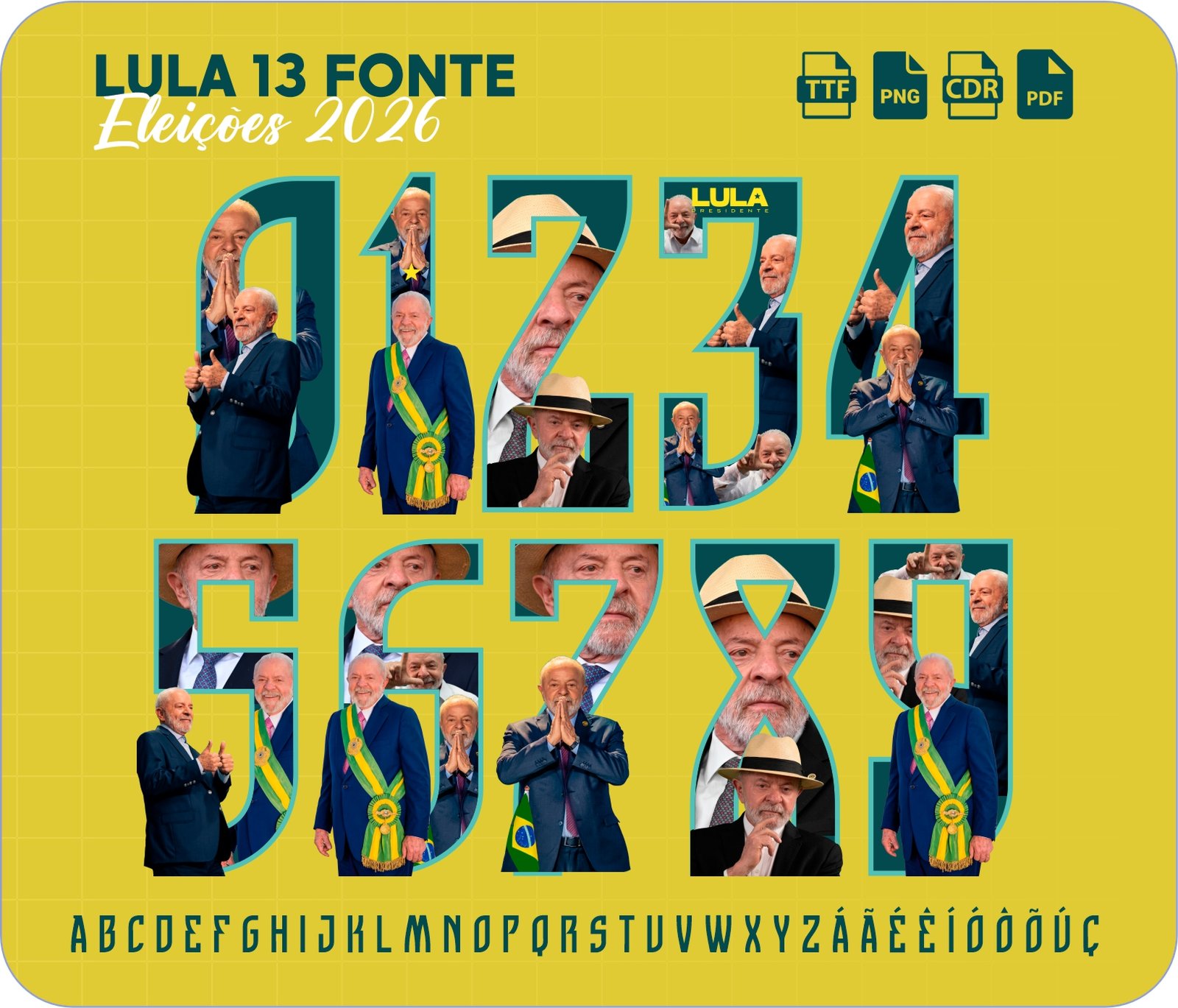 Fonte Personalizada Presidente Lula 13 - Eleições 2026