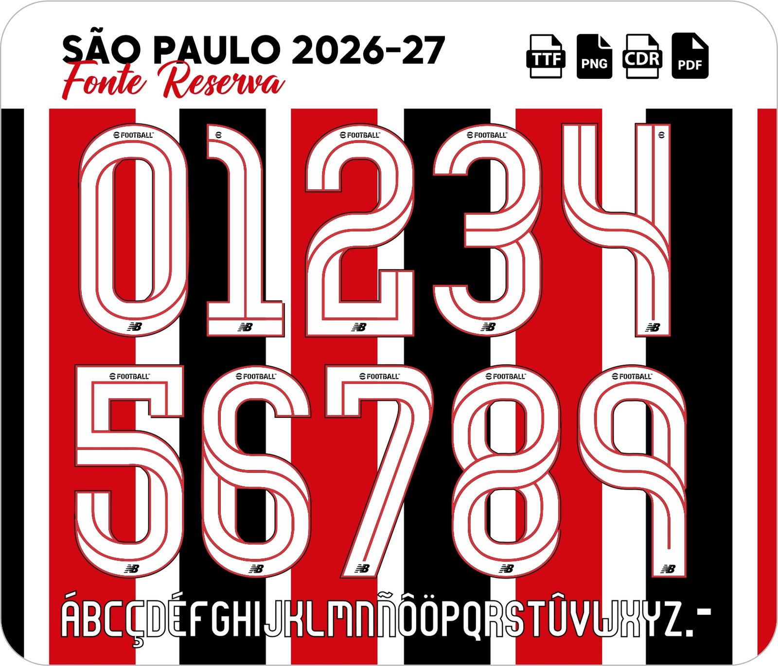 Fonte São Paulo Reserva 2026-27 Vetor