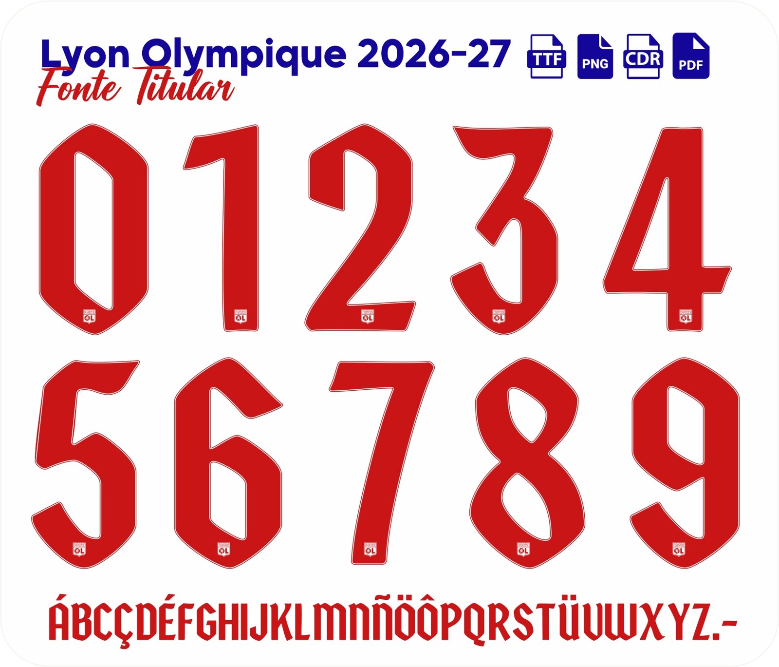 Fonte Vetor Lyon Olympique Titular 2026-27