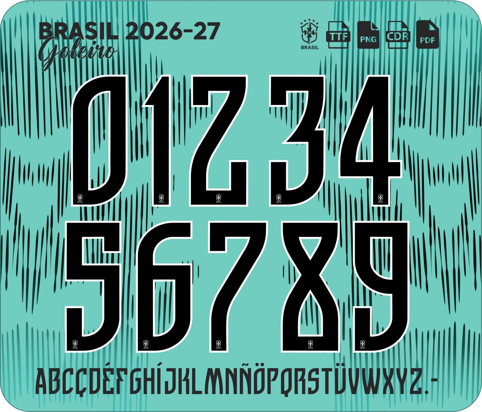 Fonte Goleiro Brasil 2026-2027 Vetor
