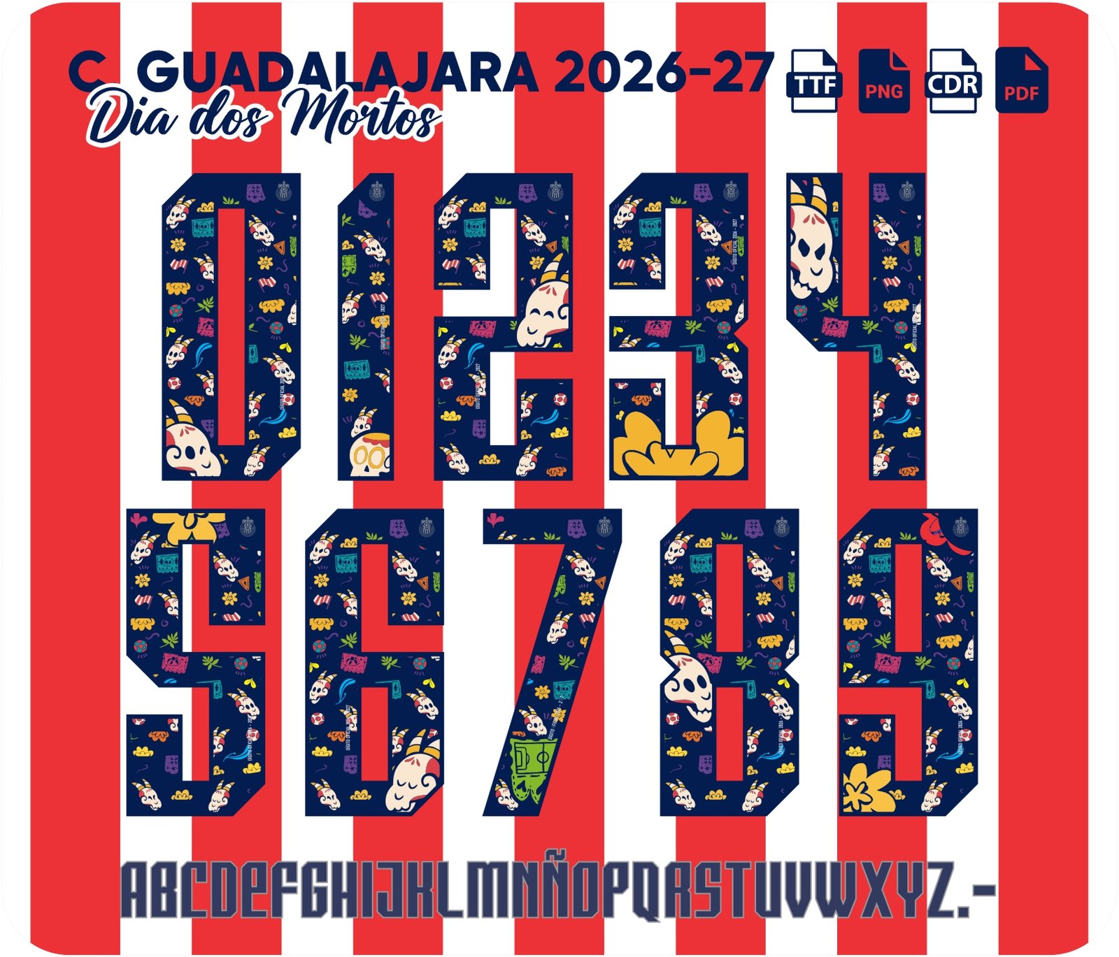 Fonte Chivas Guadalajara 2026 Dia dos mortos