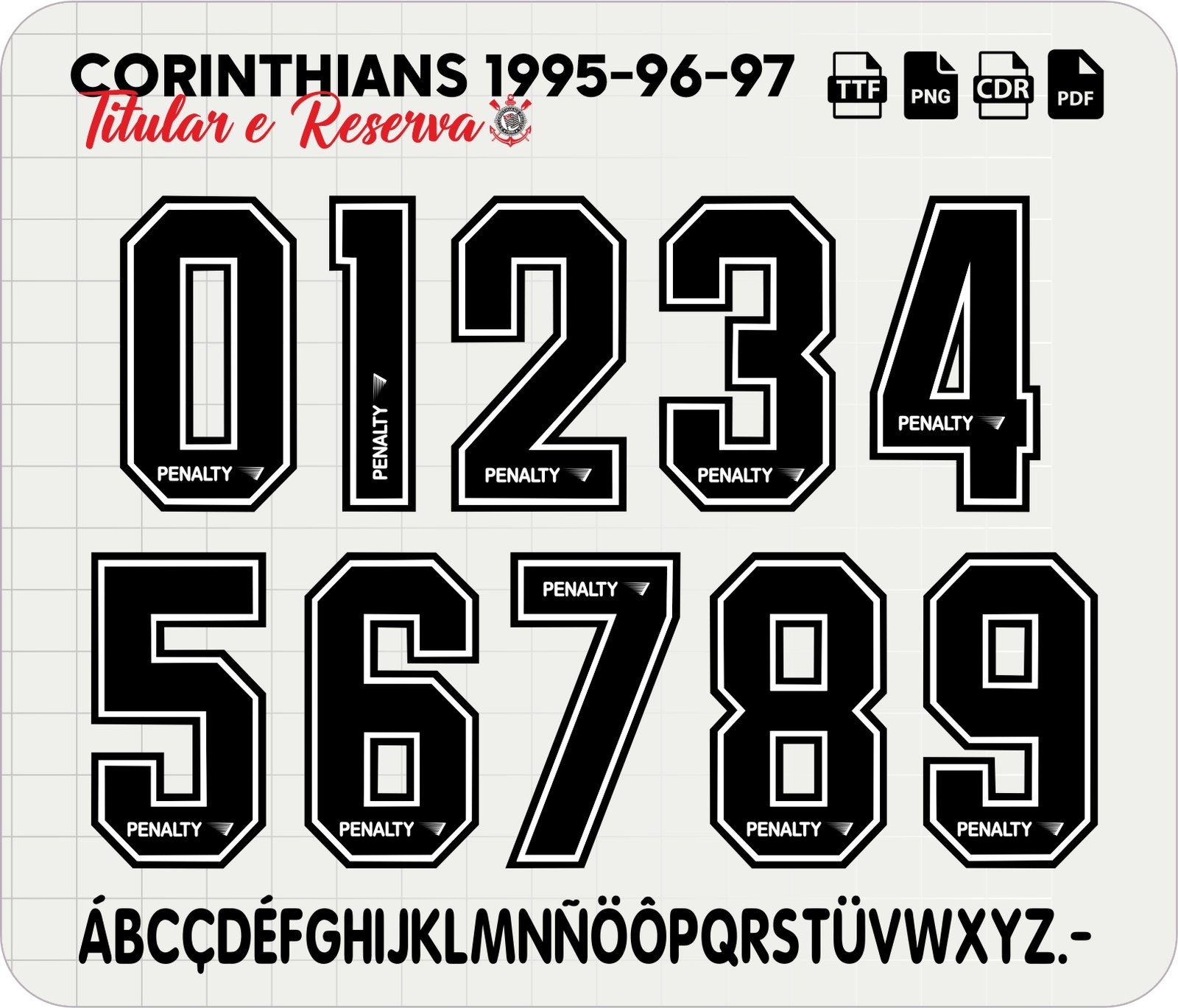 Fonte Corinthians Paulista 1995-1996-1997 Vetor