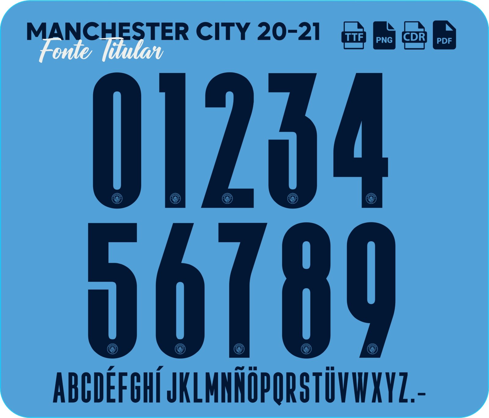 Fonte Manchester City 2020-2021 Titular