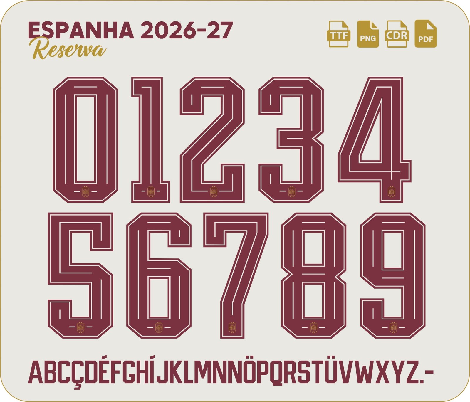 Fonte Vetor Espanha Reserva 2026-2027 (Estrelas Atualizadas)