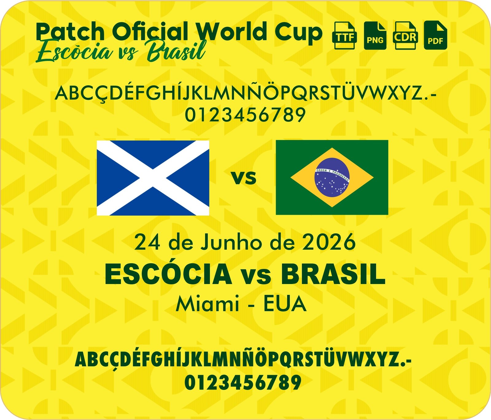Patch Escócia x Brasil Copa do Mundo